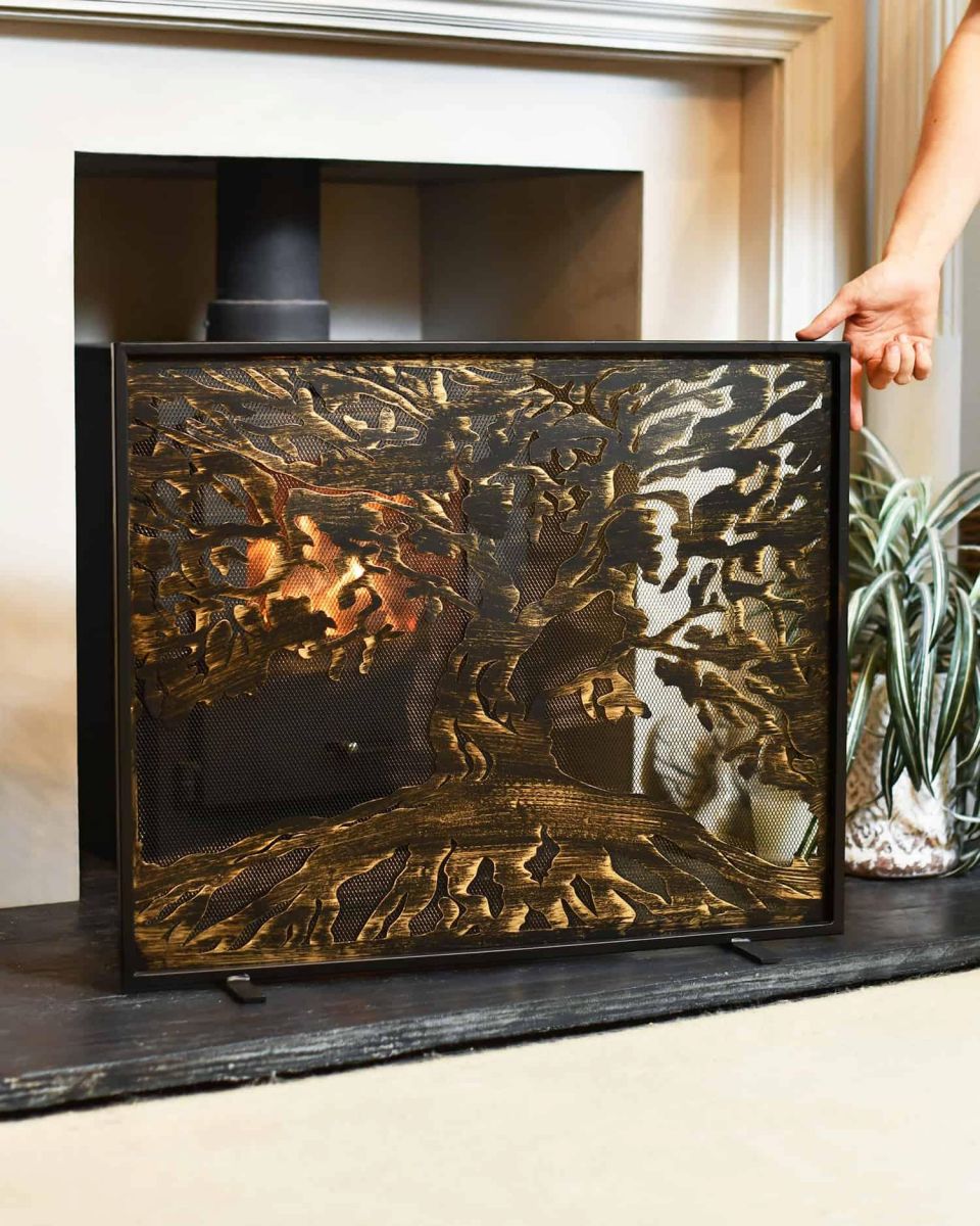 Scale Shot of "Arbor" Tree of Life Fire Screen