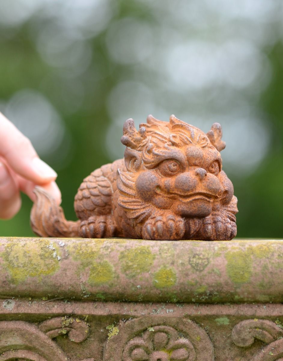 Rustic Cast Iron "Chinese Pixiu" Garden Sculpture 