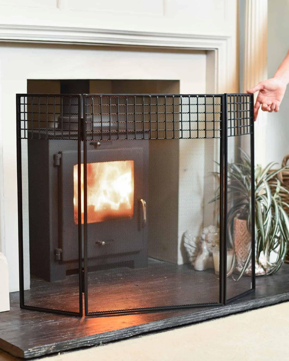 Scale Shot of High Contemporary Three Fold Fire Guard