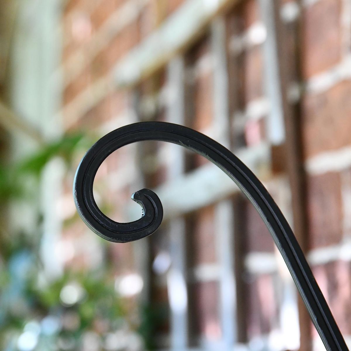 close-up of the Black Finish on the Hanging Basket Bracket