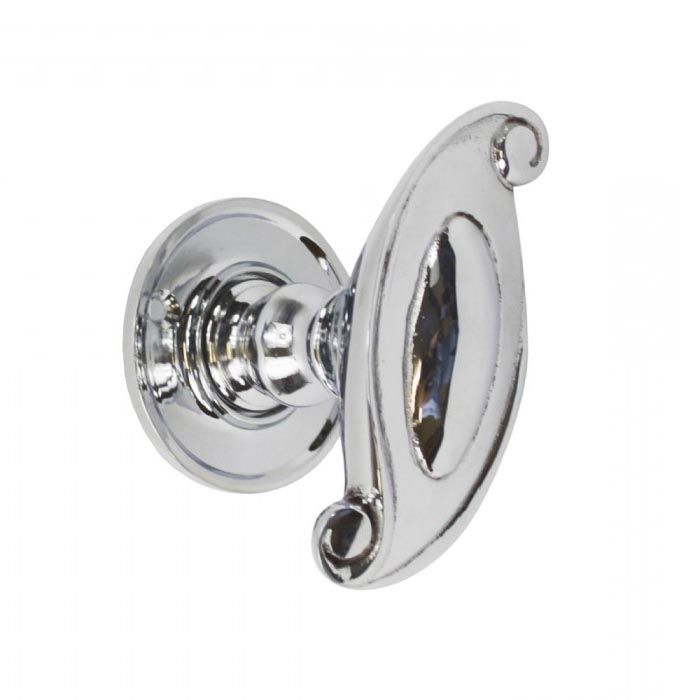 Scrolled Oval Bright Chrome Door Knobs