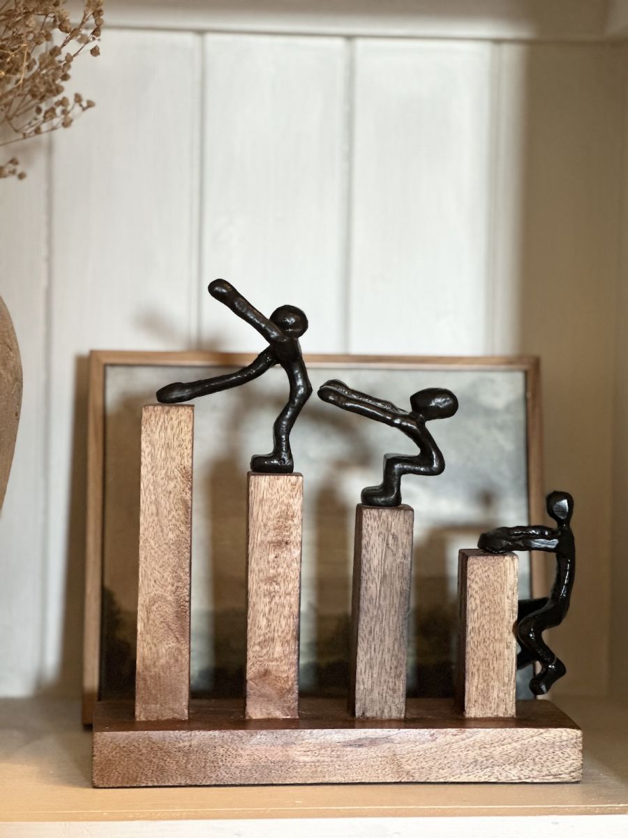 Front view of home decor sculpture