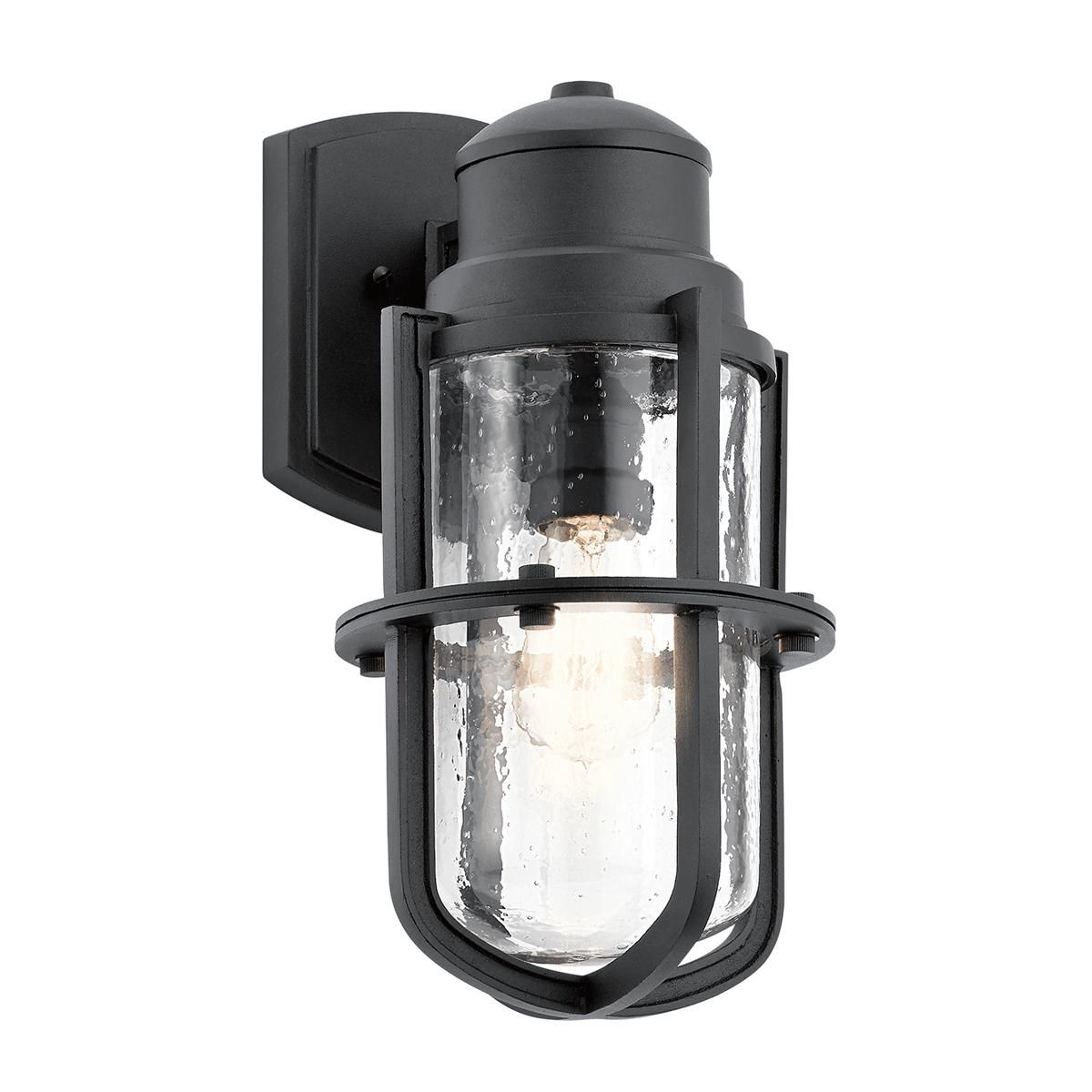 Seeded Nautical Wall Light in a Black Finish