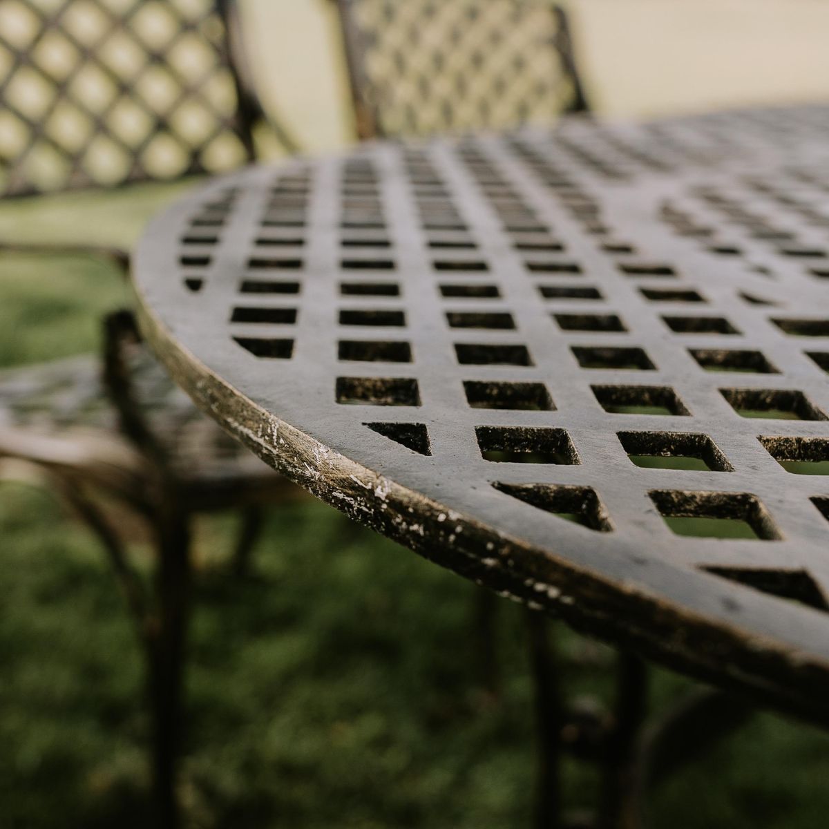 Close up of Lattice Design on Chigwell Patio Set 