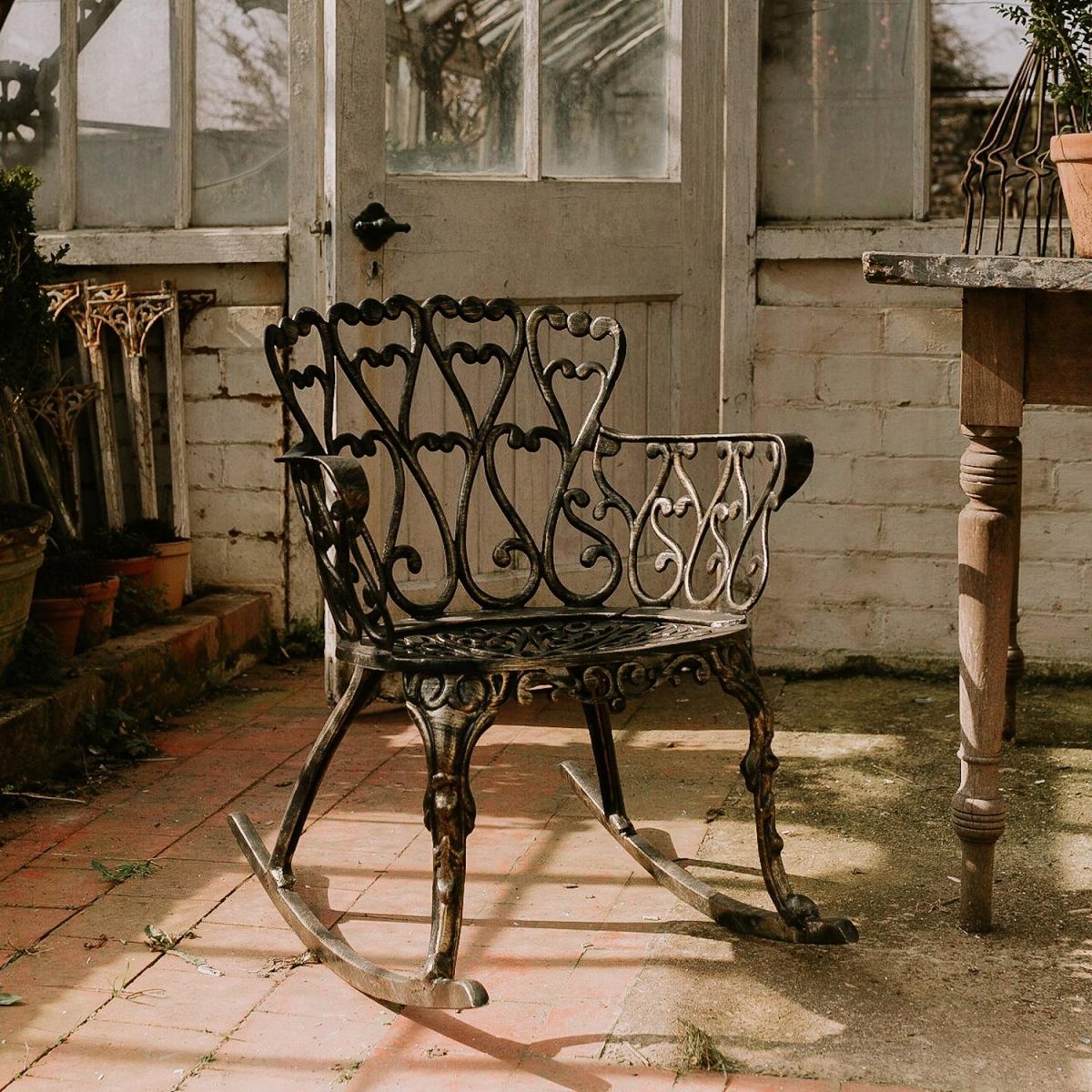 Brushed Gold "Lumley" Rocking Chair 