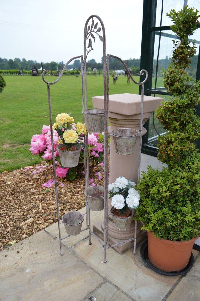 Shabby Chic Aged Cream Plant Stand