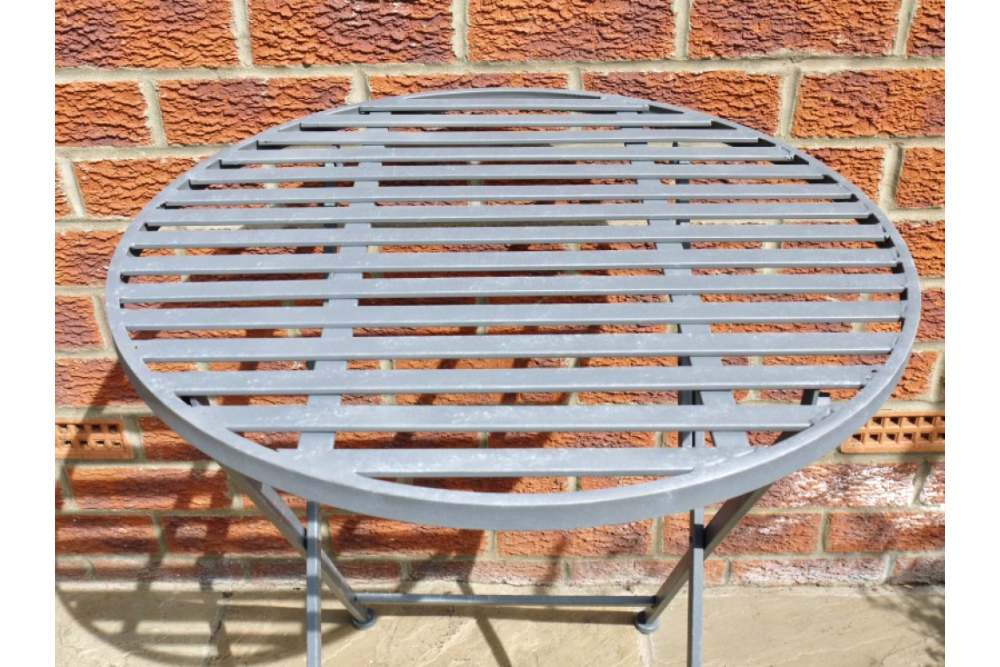 Round grey table
