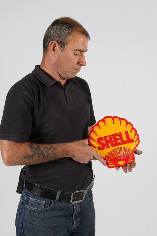 shell automotive enamelled sign