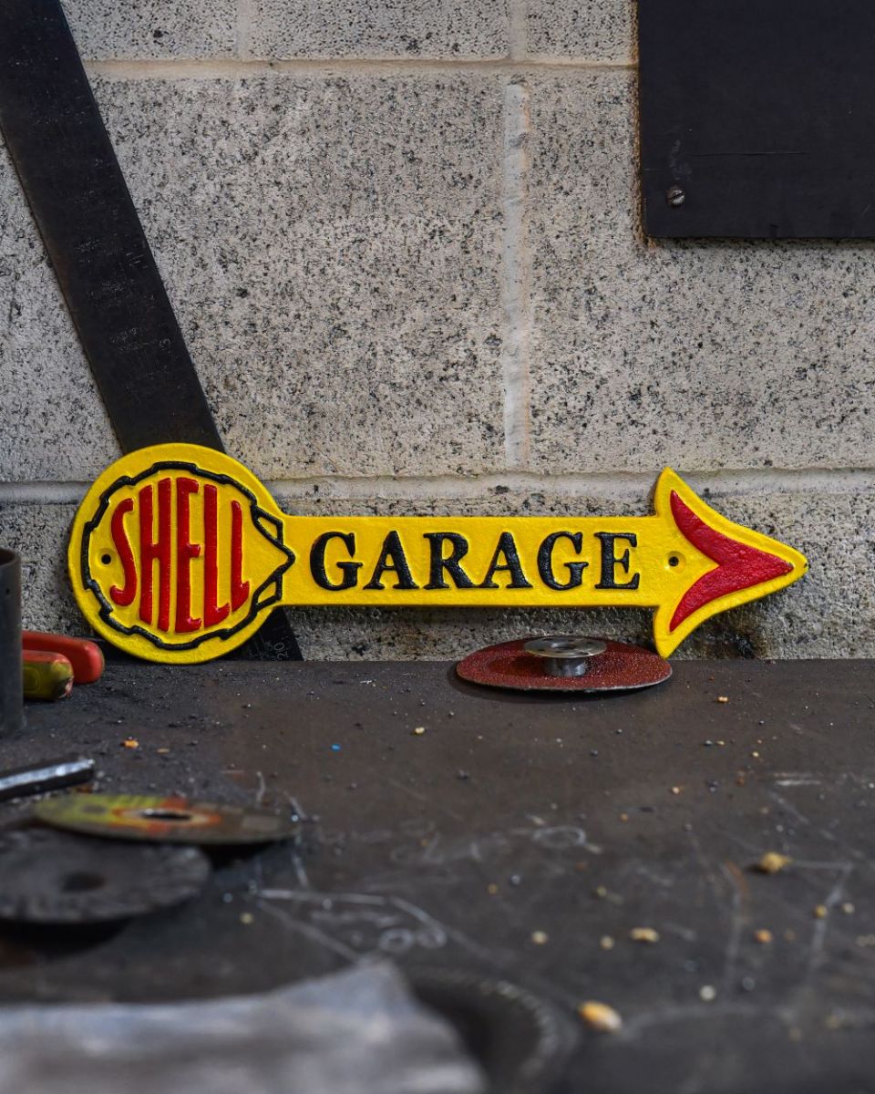 Shell Garage Classic Vintage Style Cast Iron Sign