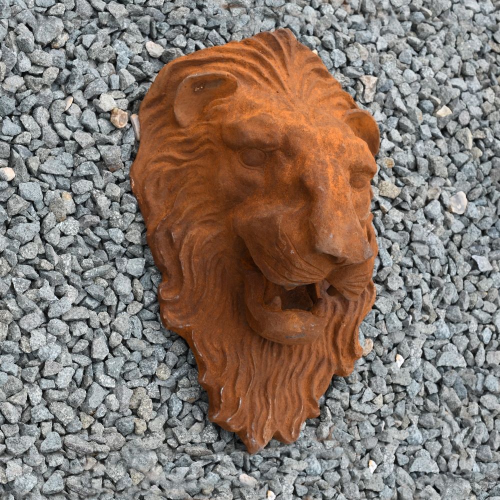 Side View of Cast Iron Lion Sculpture