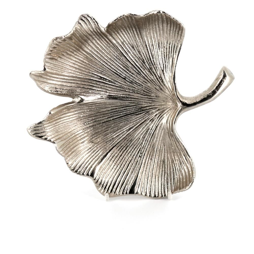 Ginkgo Leaf Design Dish in a Silver Finish