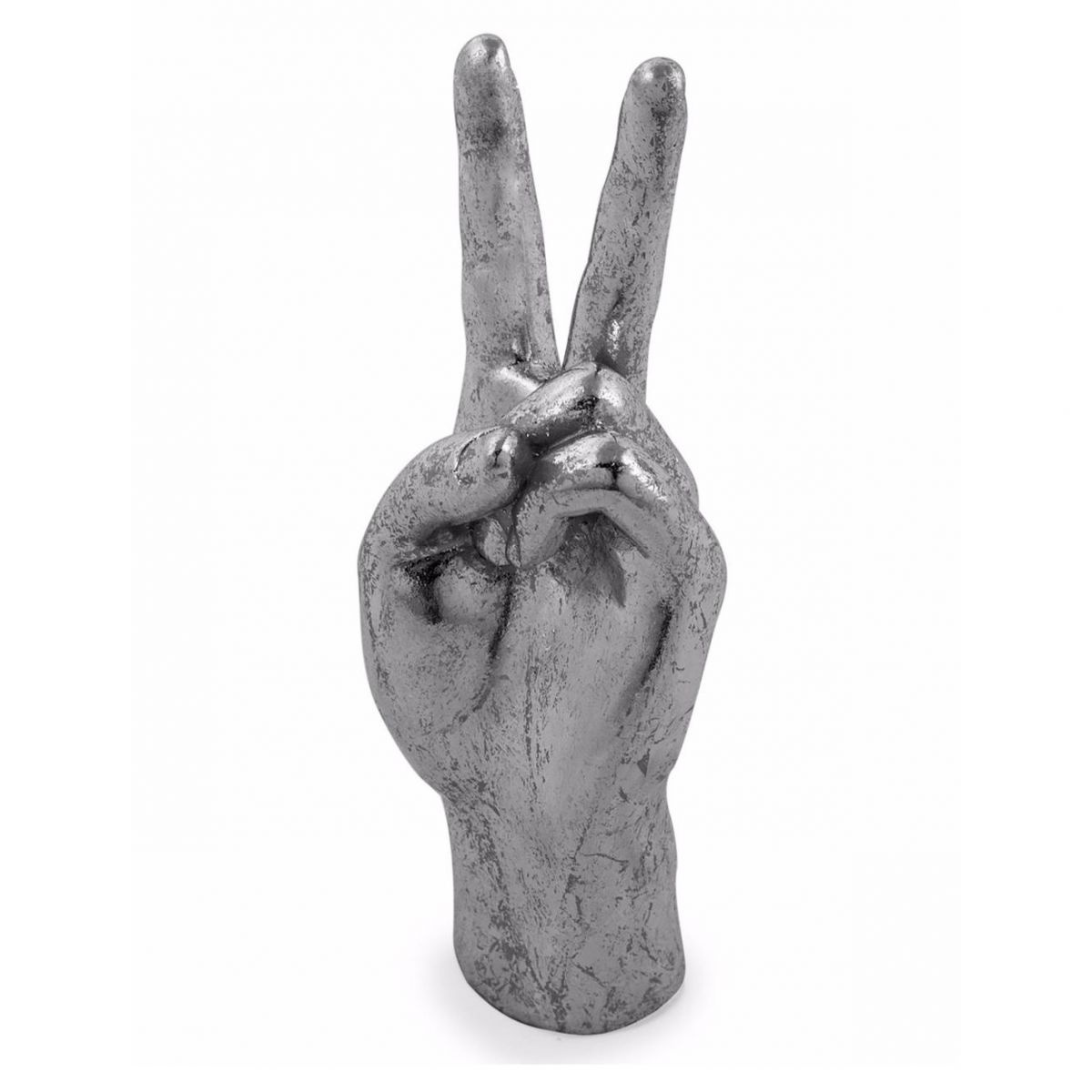 "Peace" Hand Sign Ornament in a Silver Finish