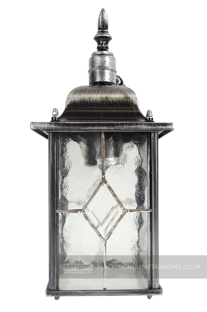 "Marsden" Silver Top Fix Hanging Wall Lantern