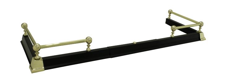 Simplistic Black & Polished Brass Ball Rail Hearth Fender