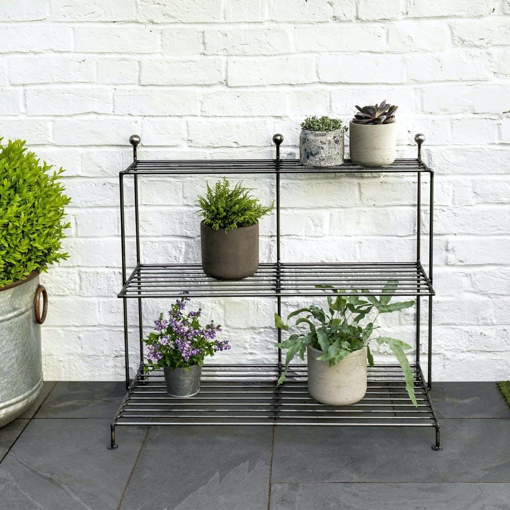 Simplistic Steel Plant Shelving Stand in Situ