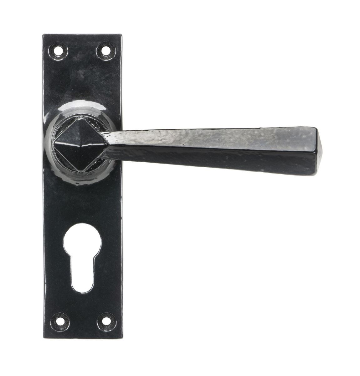 Midnight Black Lever Euro Door Handle