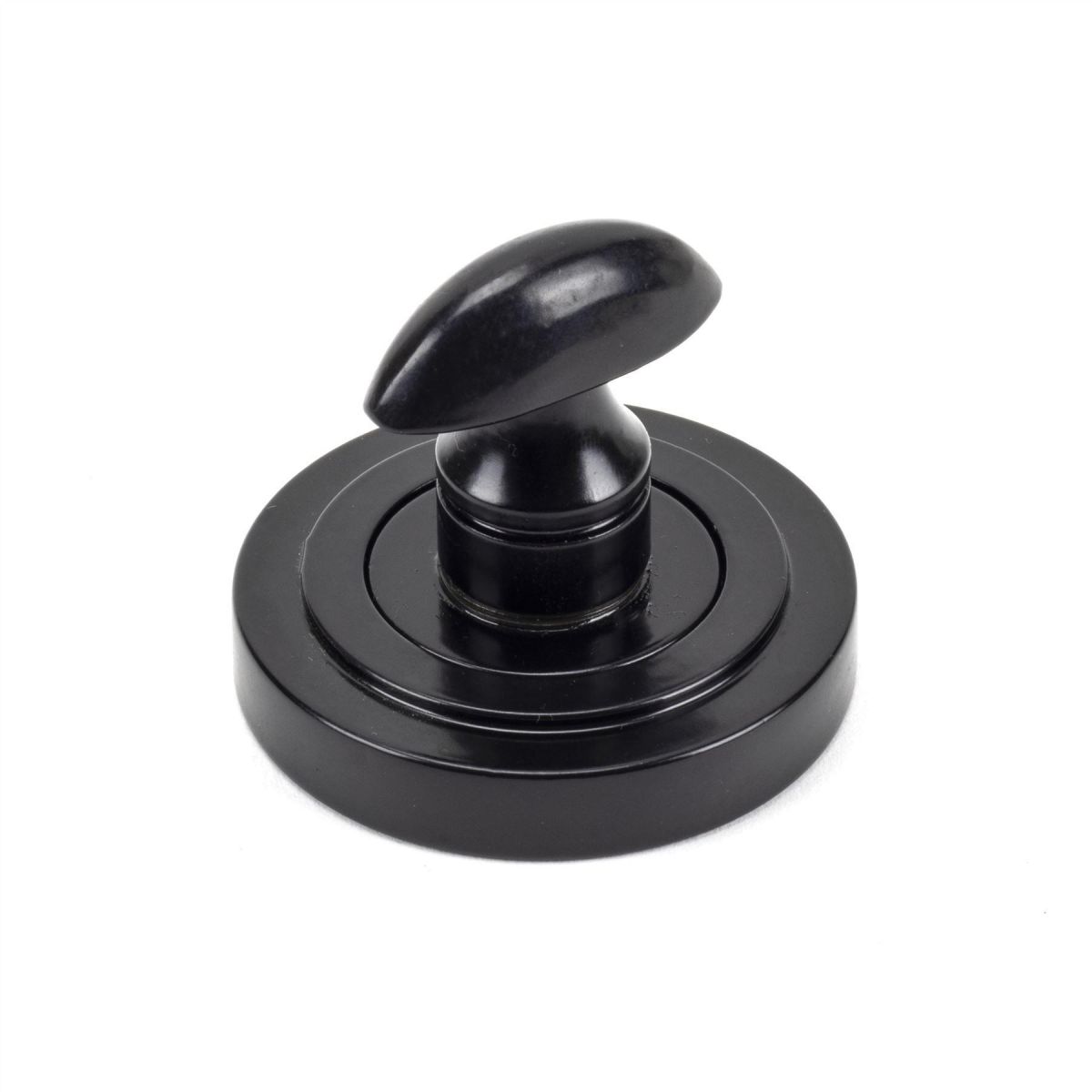 Sleek Black Round Thumbturn Set with Art Deco Cover