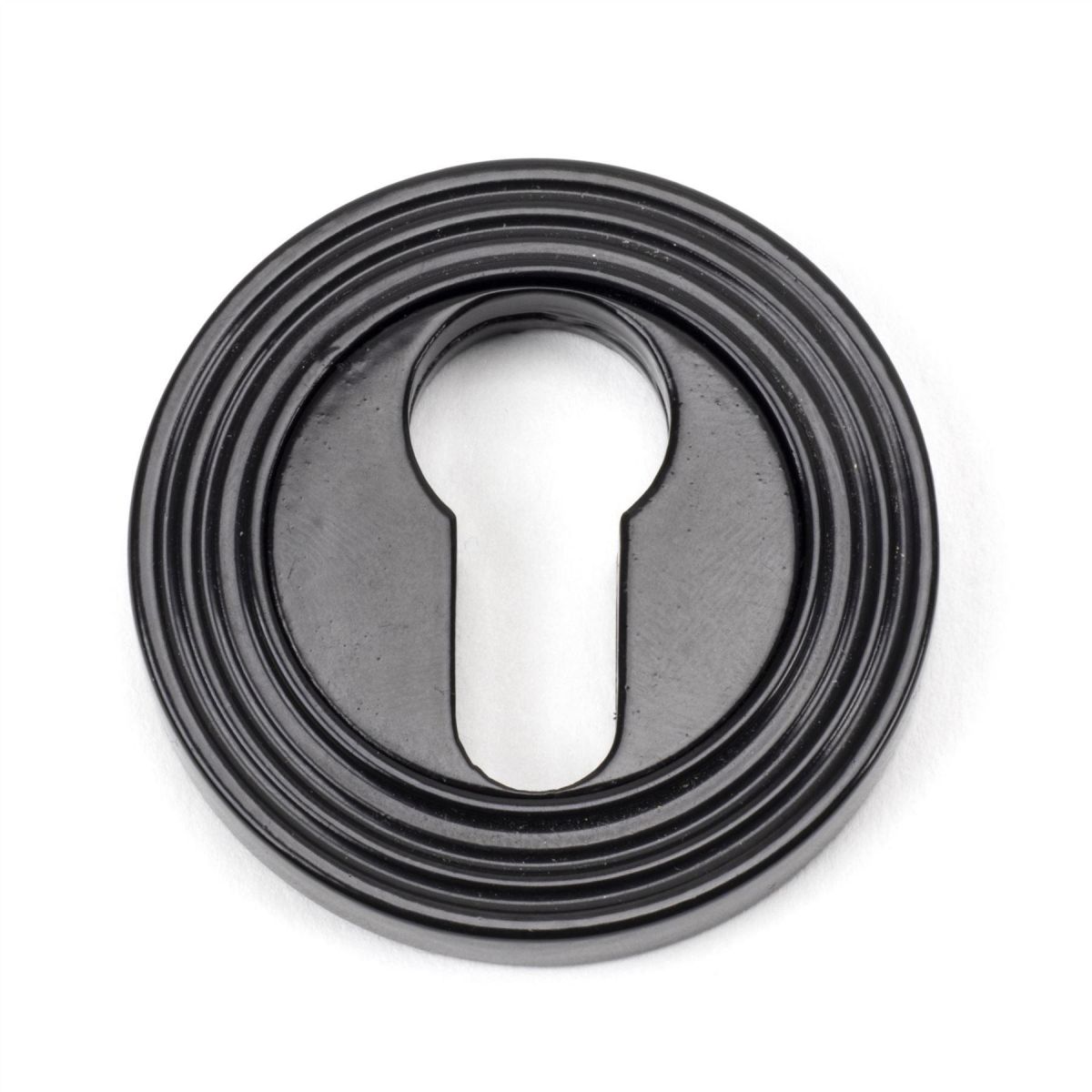 Sleek Midnight Black Beehive Circular Euro Escutcheon