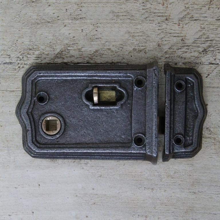 Slide Bolt Rim Lock Created From Cast Iron