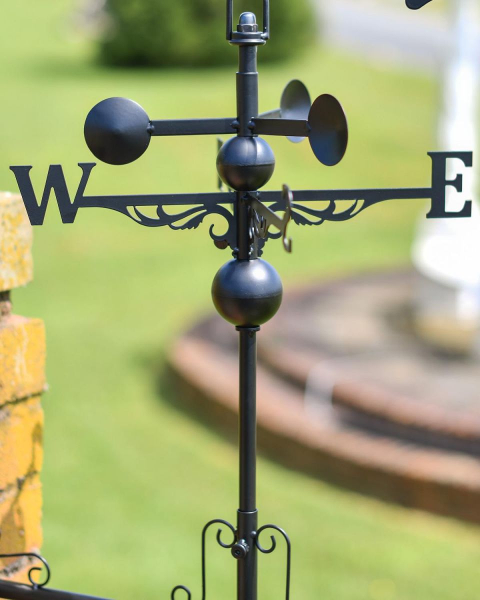 Close-Up of Directional Arms for Slim Steel Liver Bird Weathervane