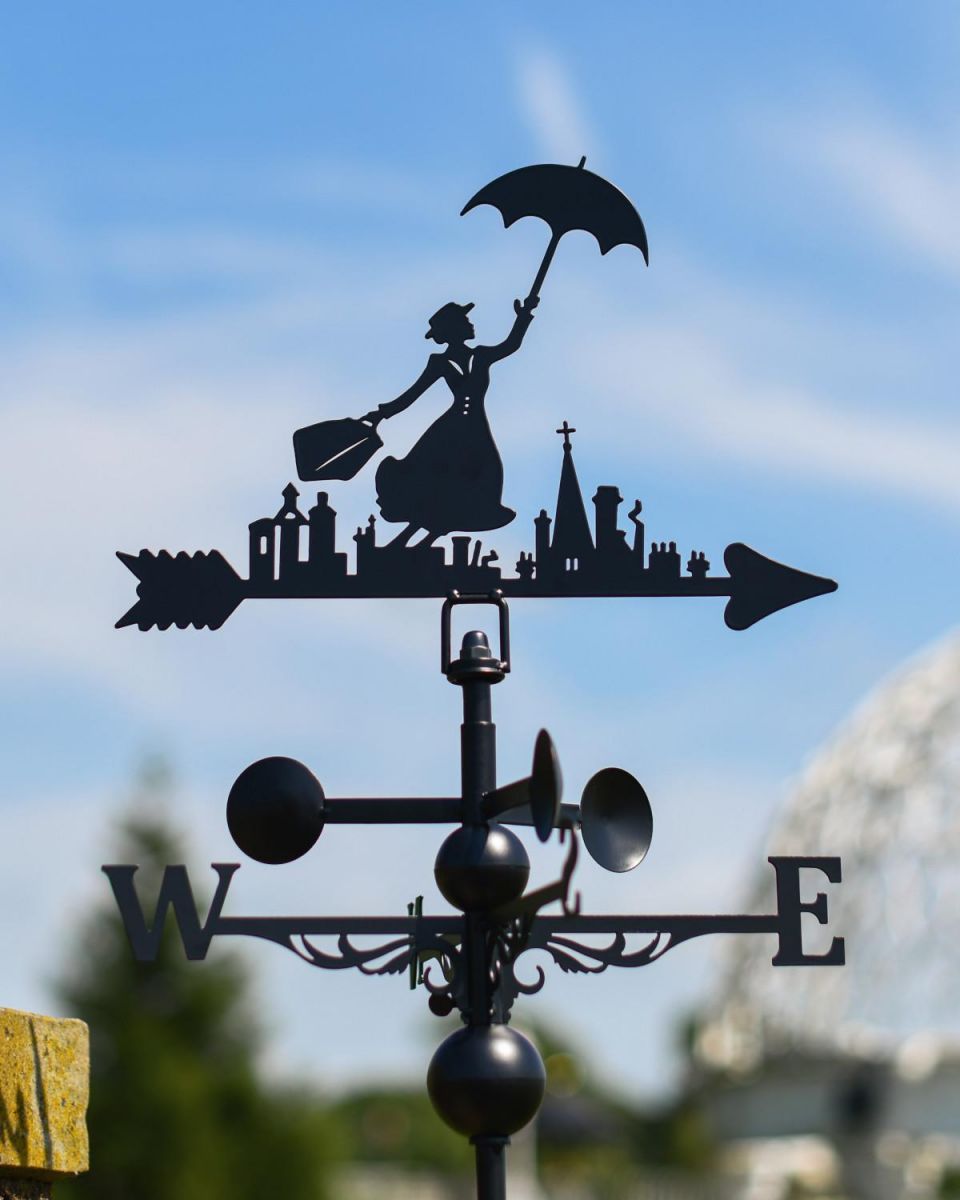 Close-Up of Mary Poppins Topper for Slim Steel Weathervane 