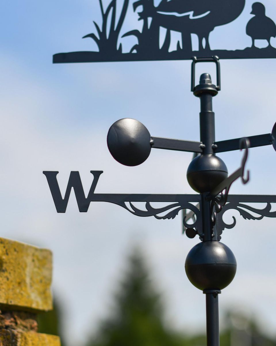 Close-Up of Steel Structure for Slim Steel Mother Duck & Duckling Weathervane