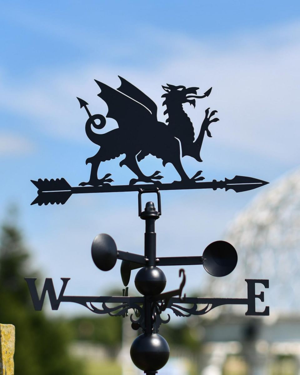 Close-Up of Welsh Dragon Topper for Slim Steel Weathervane