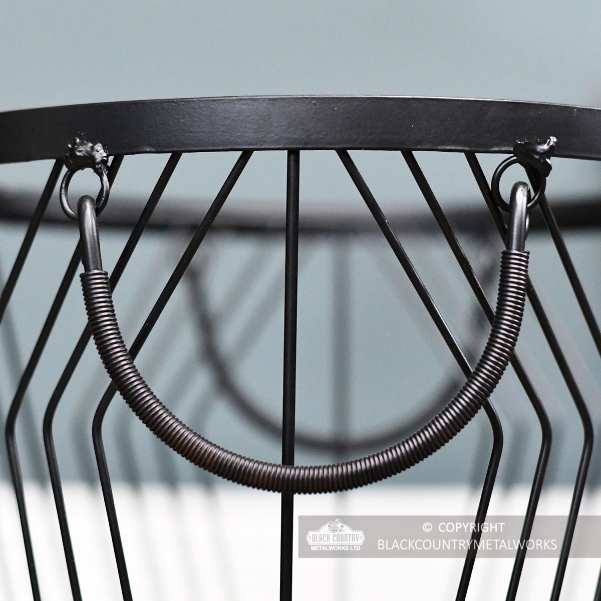Close-up of the Carry Handles on the Side of the Log Basket