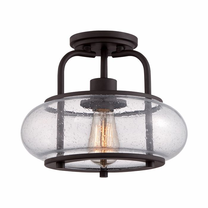 "Winshurst Avenue" Single Bulb Antique Bronze Ceiling Light 