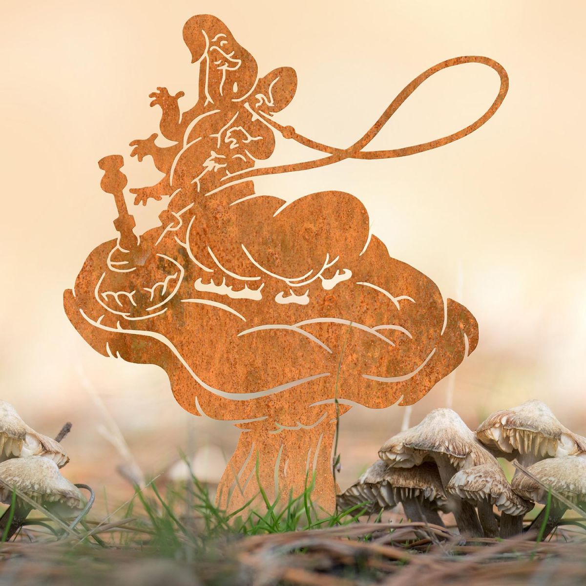Rustic Smoking Caterpillar Silhouette Outdoors