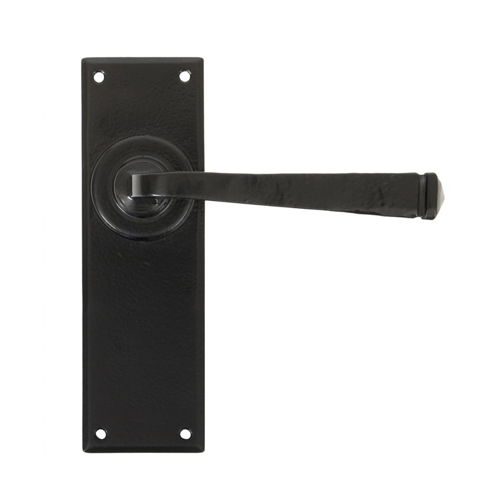 "Thornton" Smooth Black Iron Contemporary Door Handles
