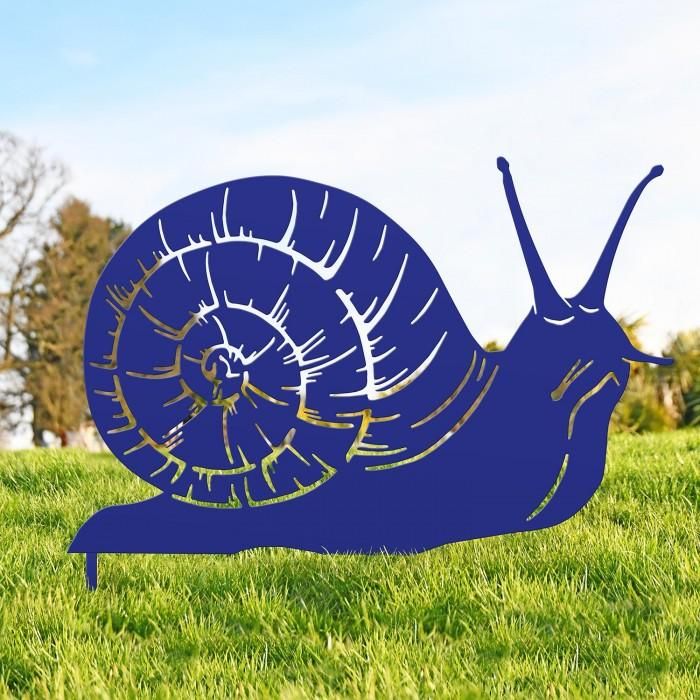Snail Silhouette in Blue