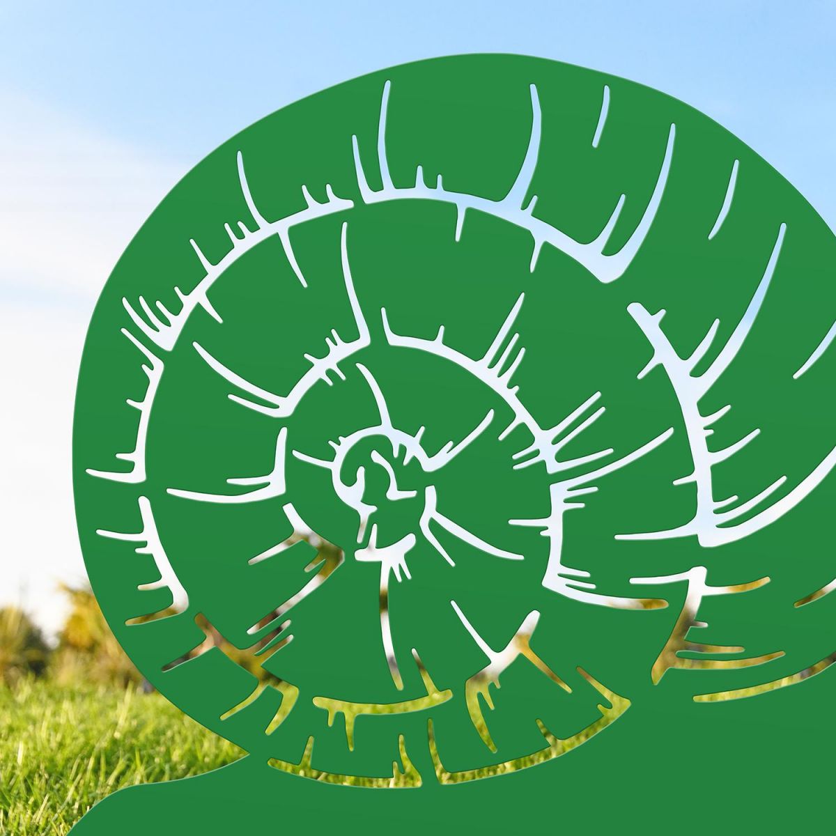 Snail Silhouette in an Green Finish