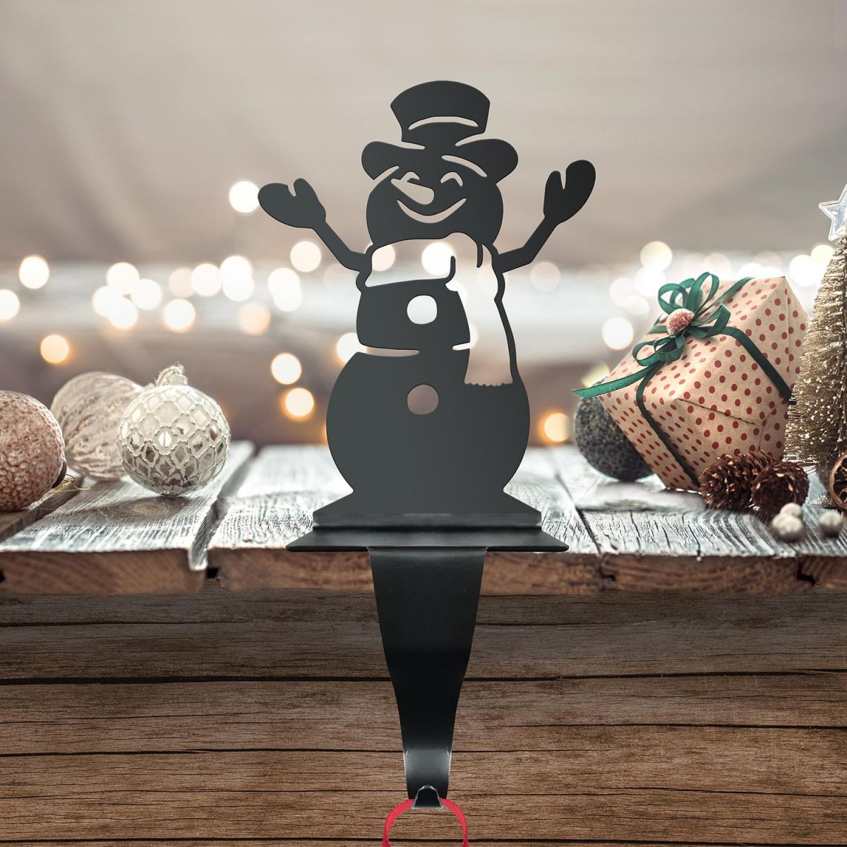 Snowman Stocking Holder Created From Iron