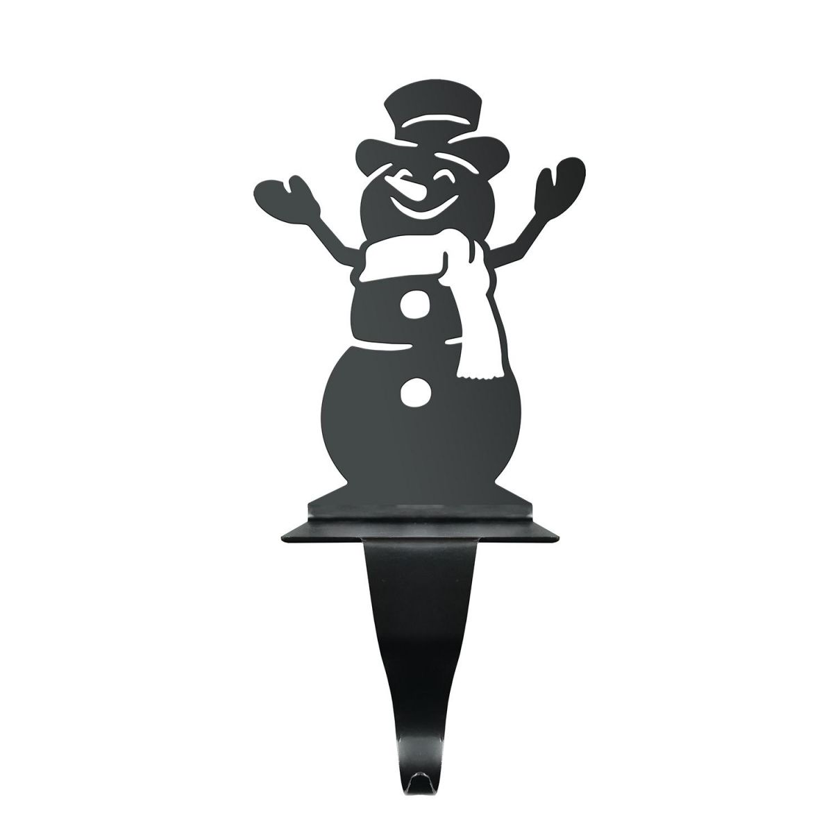 Snowman Stocking Holder in Black
