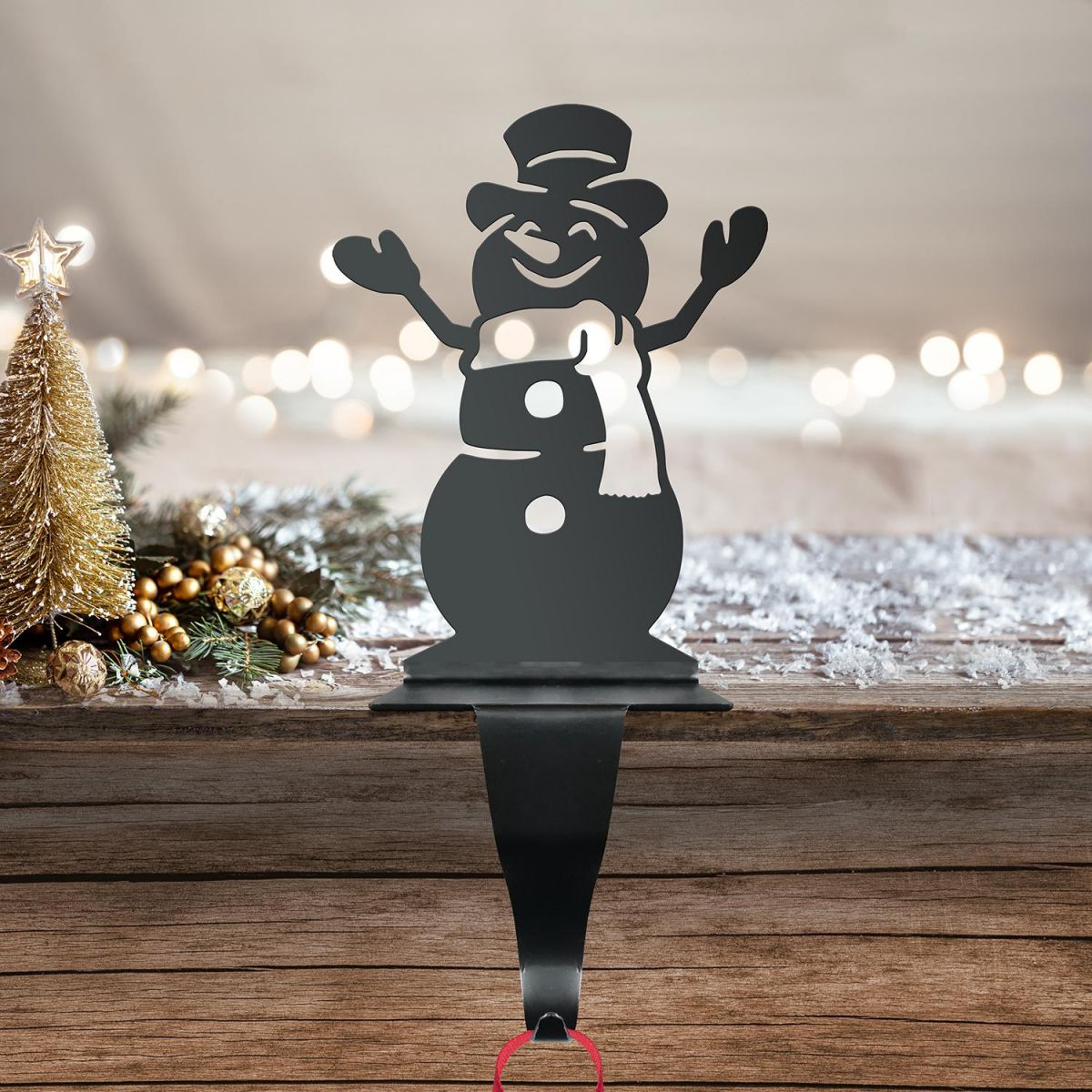 Snowman Stocking Holder in Situ