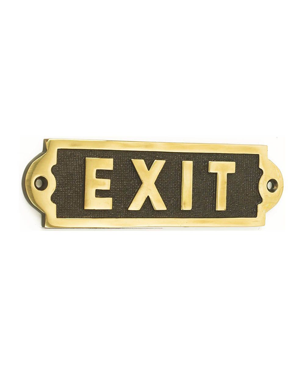 "Exit"Sign Created From Solid Brass