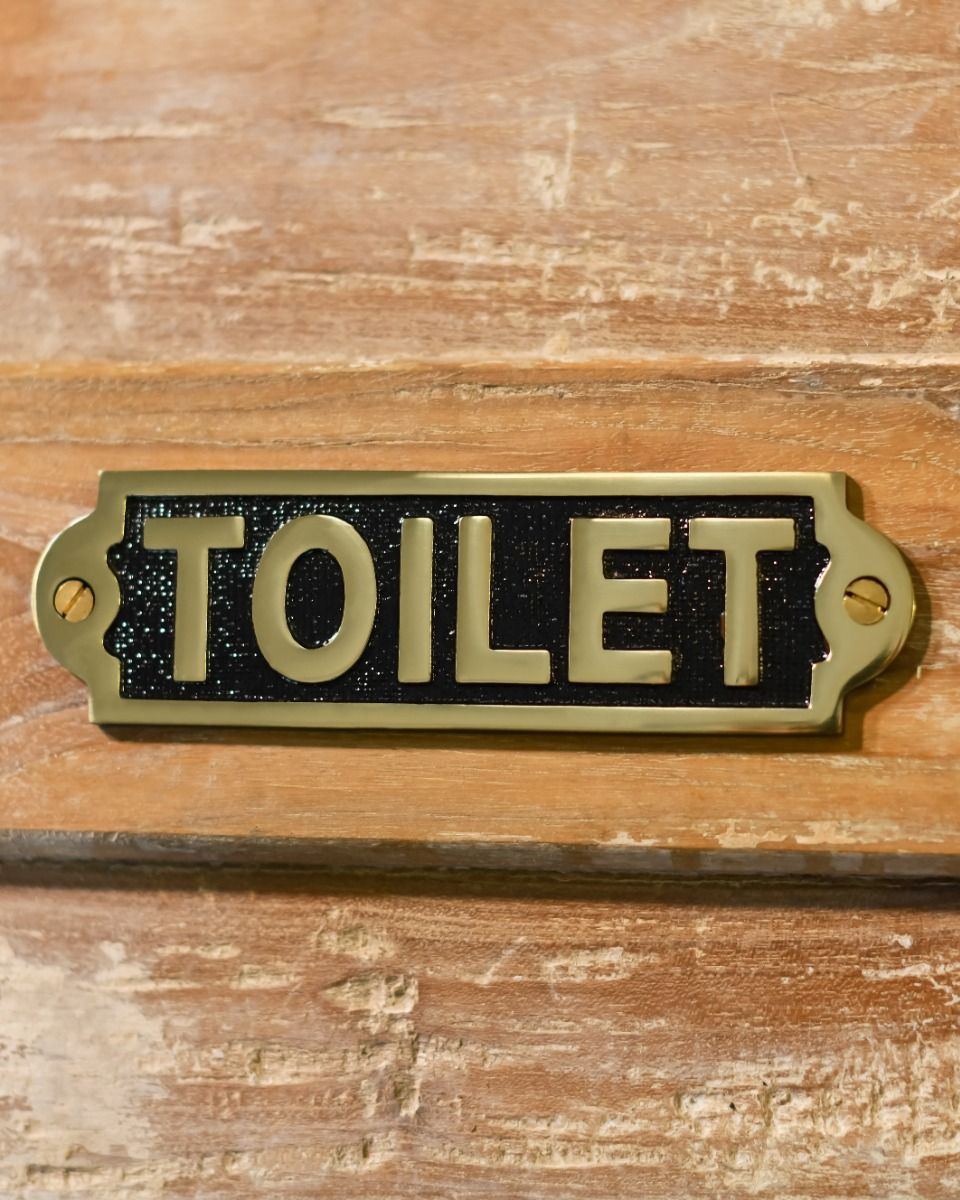 Solid Brass Toilet Plaque Sign