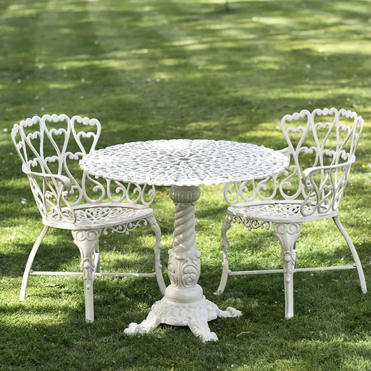 Solid Cream "Royal Ascott" Two Seater Bistro Set