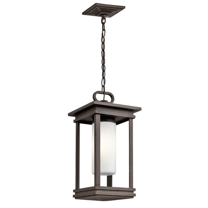 Somersal Single Bulb Modern Hanging Chain Lantern in Bronze