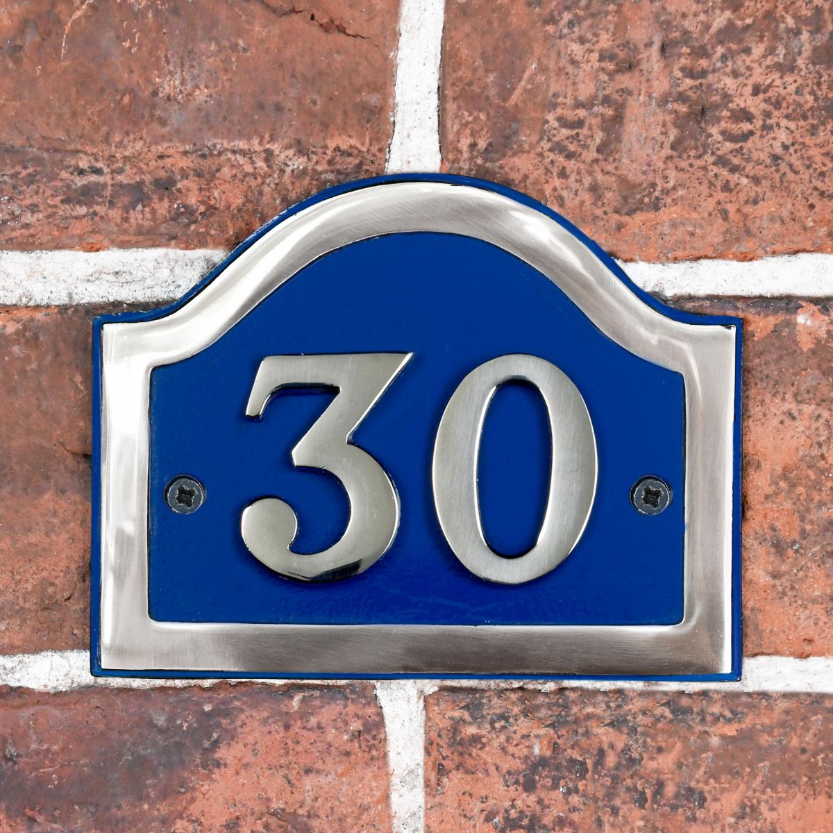 Blue & Chrome cast number sign