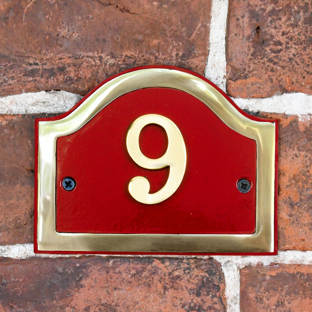 Solid brass house number plaque