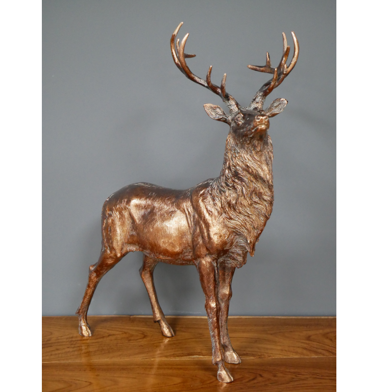 Antique Bronze Stag Sculpture