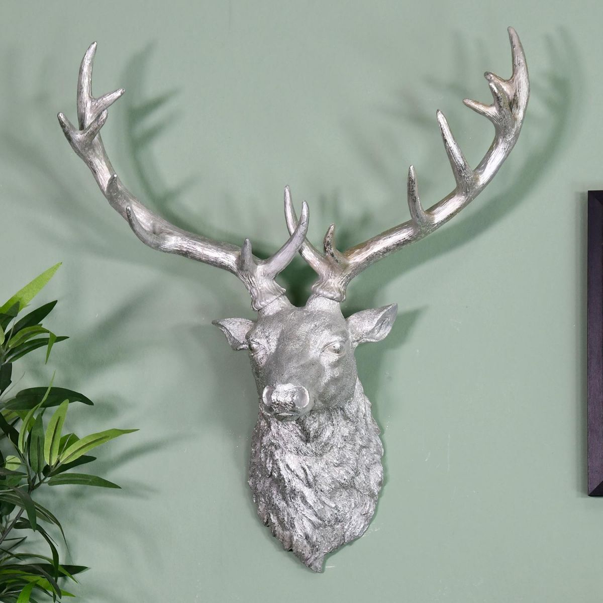 Stag Silver Head Wall Bust in Situ in the Home