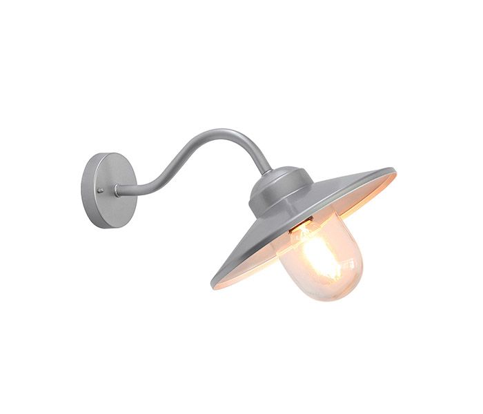 Stainless Steel Contemporary Curved Bracket Outdoor Wall Light