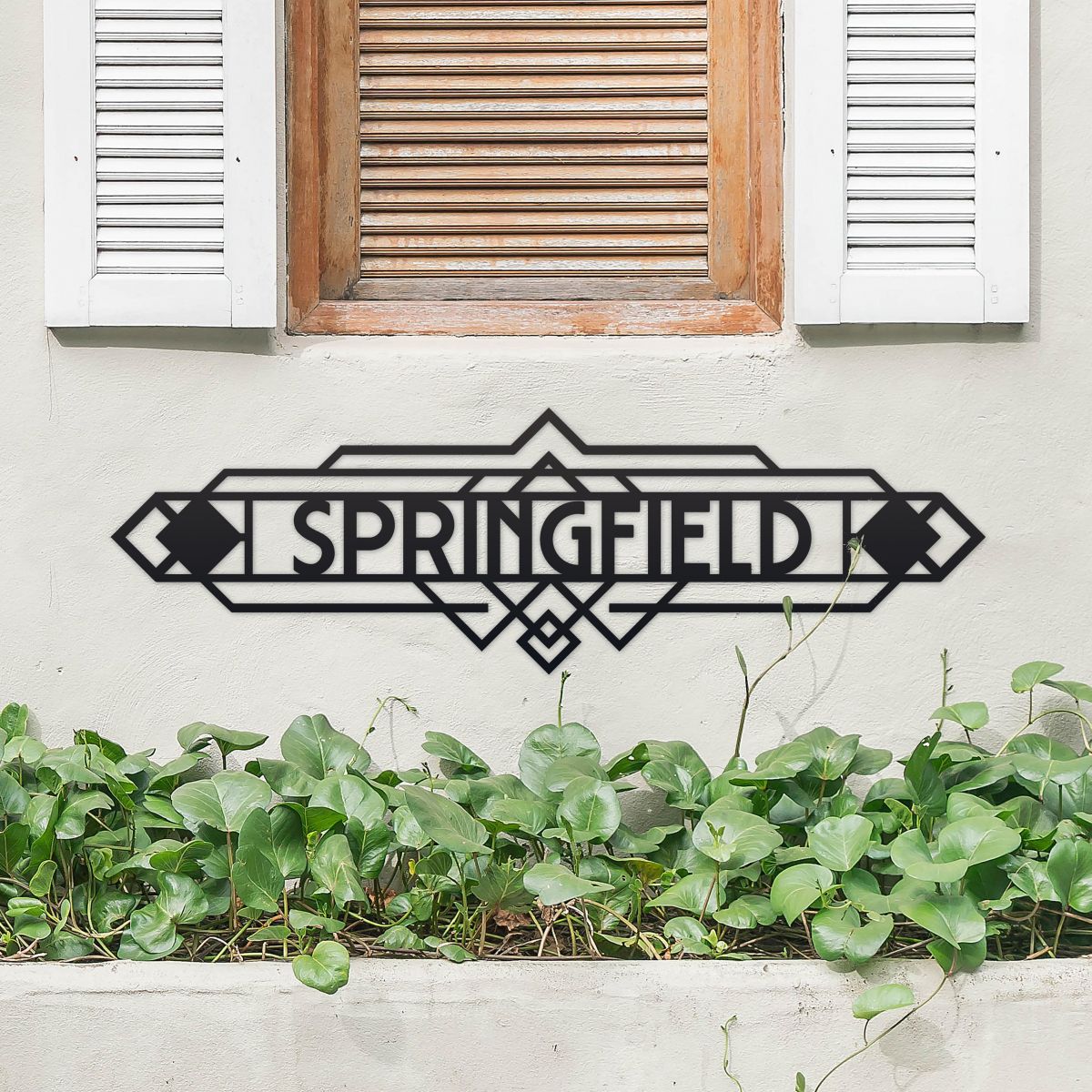 Art Deco Iron House Name Sign 