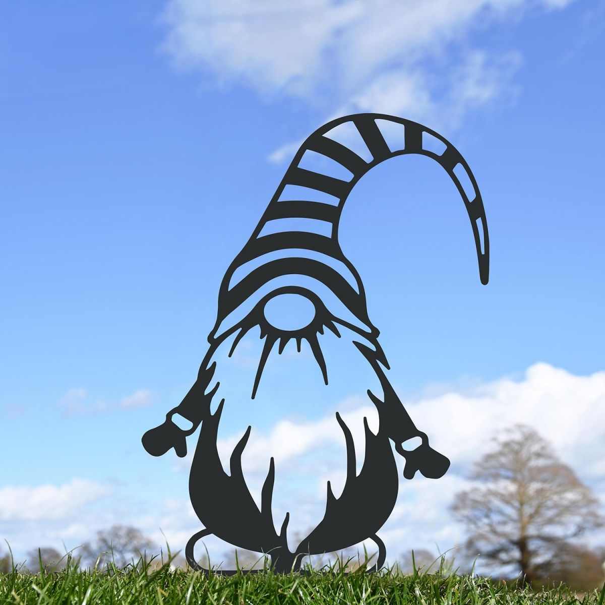 Gonk Gnome With Stripy Hat Silhouette in Situ