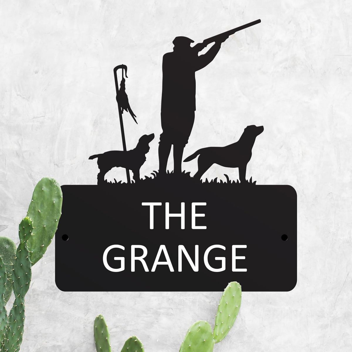 Steel "Game Season" Cocker Spaniel and Labrador House Name Sign