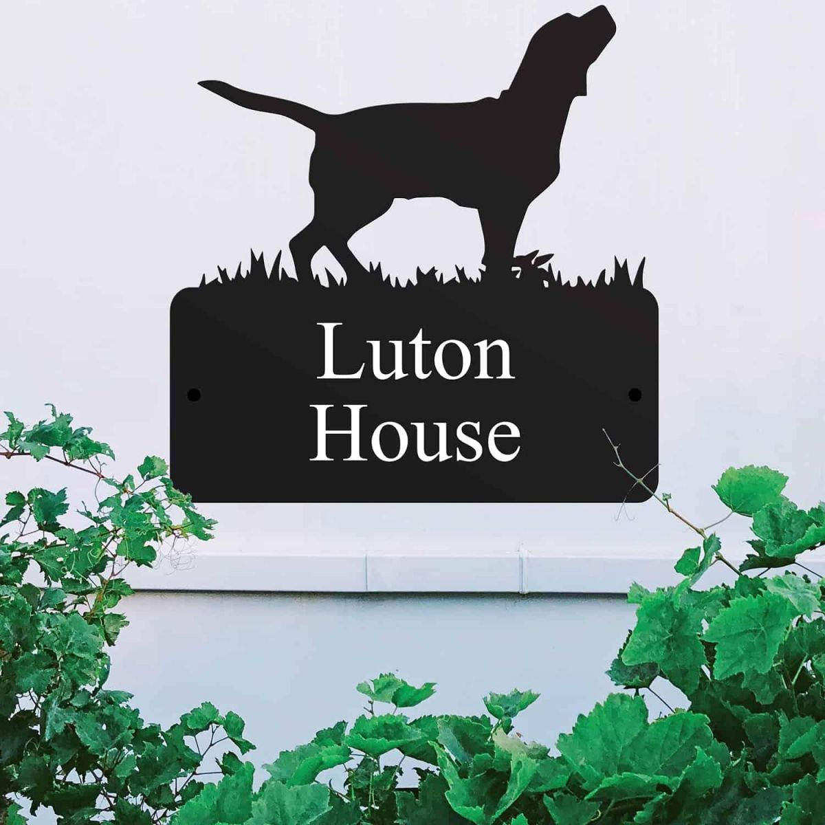 Steel Beagle Dog House Name Sign