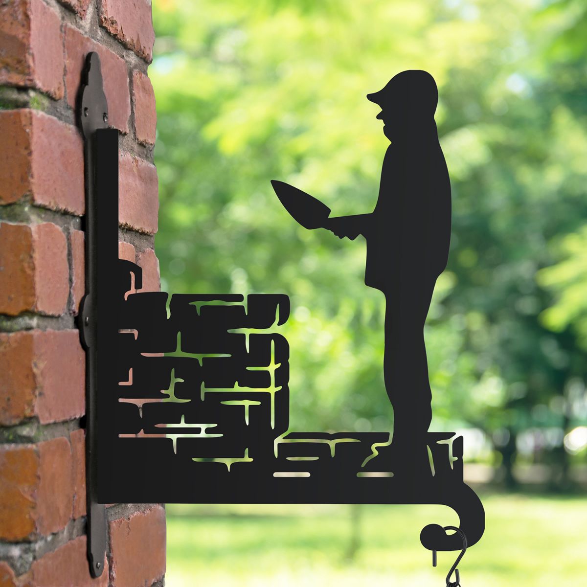 Bricklayer Hanging Basket Bracket in use Outdoors in the Garden 